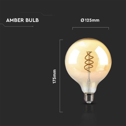 LED Spuldze FILAMENT G125 E27/6W/230V 1800K