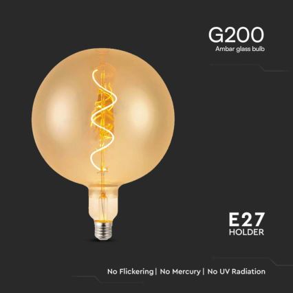 LED Spuldze FILAMENT G200 E27/4W/230V 2700K