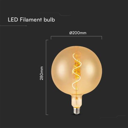 LED Spuldze FILAMENT G200 E27/4W/230V 2700K