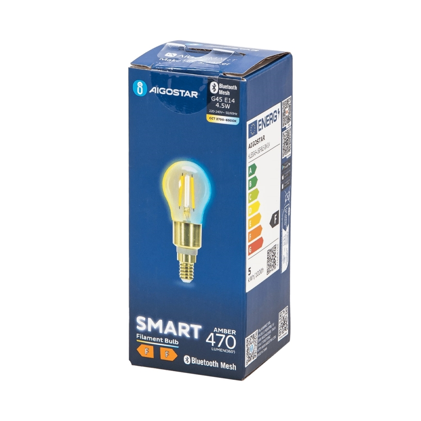 LED Spuldze FILAMENT G45 E14/4,5W/230V 2700-6500K - Aigostar