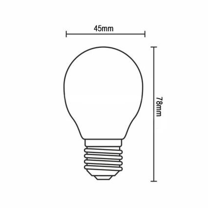 LED Spuldze FILAMENT G45 E14/4W/230V 3000K