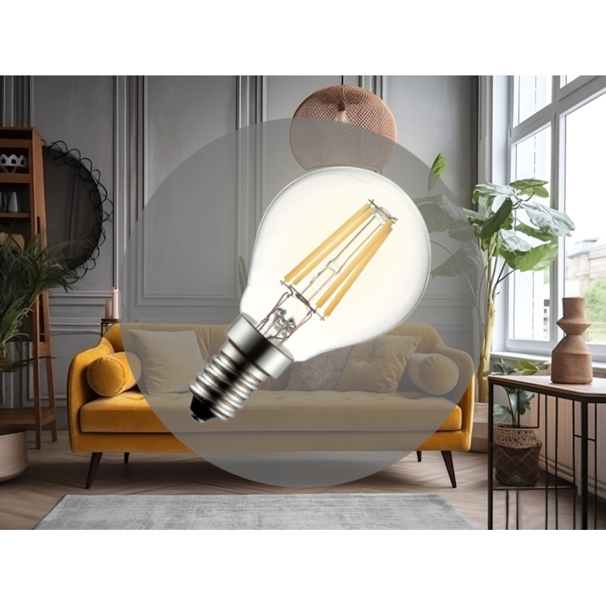 LED spuldze FILAMENT G45 E14/6W/230V 3000K