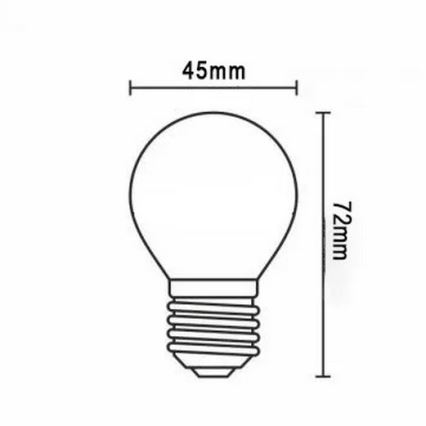 LED Spuldze FILAMENT G45 E27/2W/230V 3000K