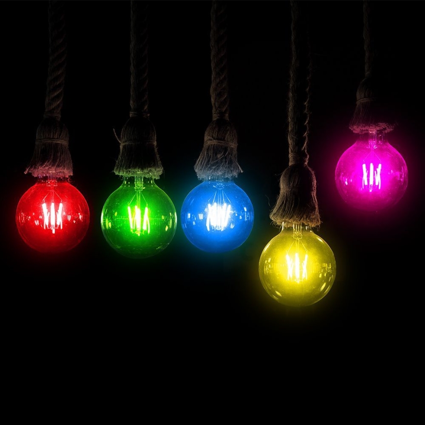 LED Spuldze FILAMENT G45 E27/2W/230V zila