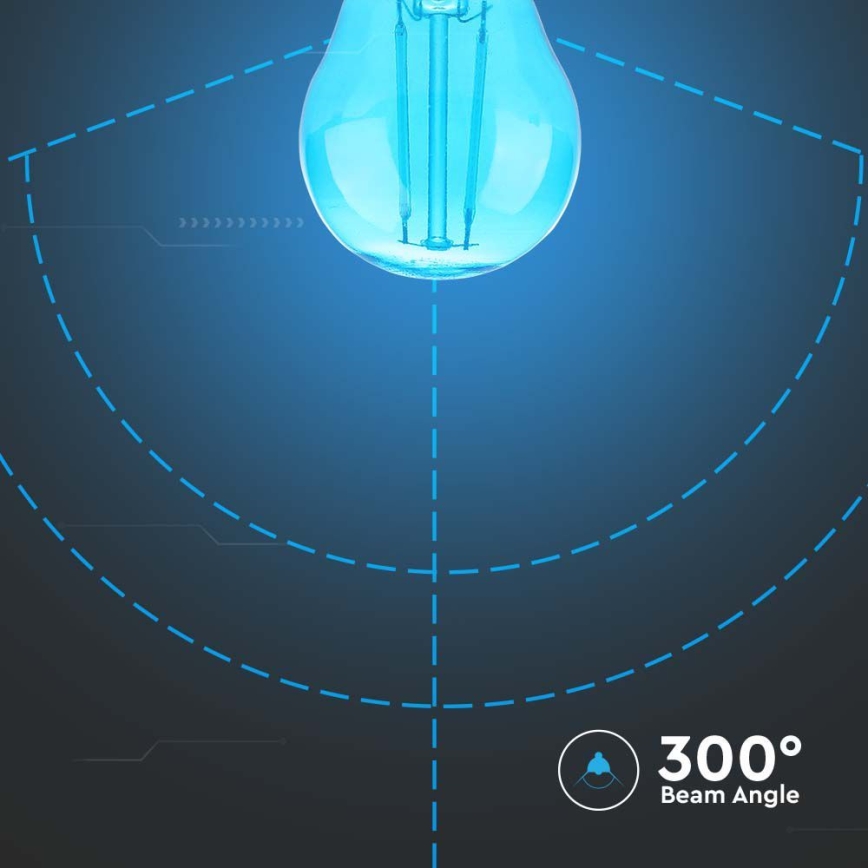LED Spuldze FILAMENT G45 E27/2W/230V zila