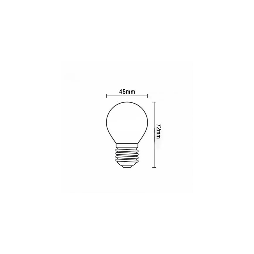 LED Spuldze FILAMENT G45 E27/6W/230V 3000K