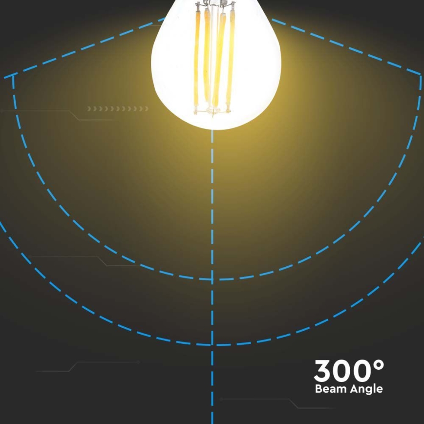 LED Spuldze FILAMENT G45 E27/6W/230V 3000K