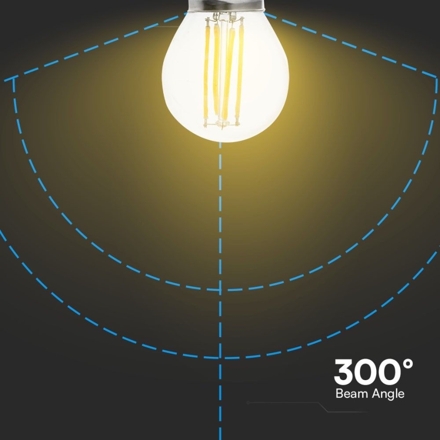 LED Spuldze FILAMENT G45 E27/6W/230V 6500K