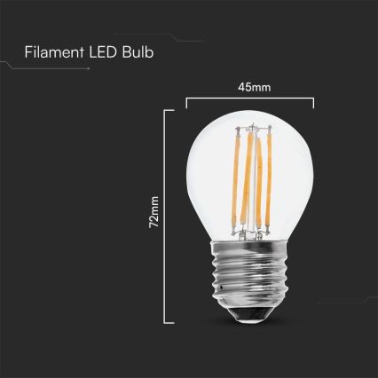 LED Spuldze FILAMENT G45 E27/6W/230V 6500K