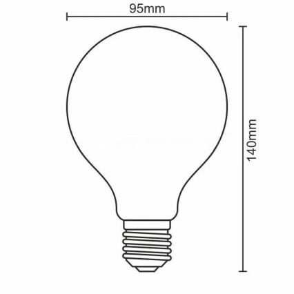 LED Spuldze FILAMENT G95 E27/11W/230V 3000K