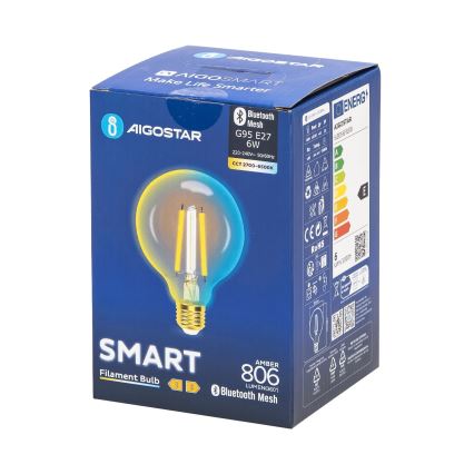 LED Spuldze FILAMENT G95 E27/6W/230V 2700-6500K - Aigostar