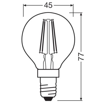LED Spuldze FILAMENT P40 E14/4W/230V 2700K - Osram