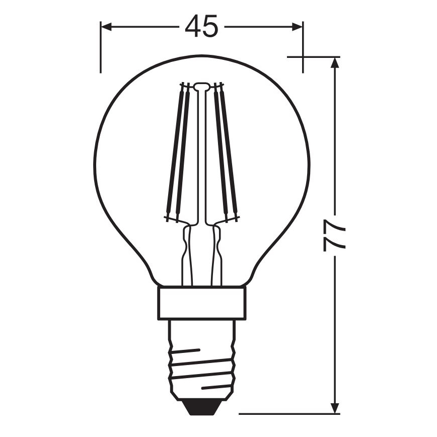 LED Spuldze FILAMENT P40 E14/4W/230V 2700K - Osram