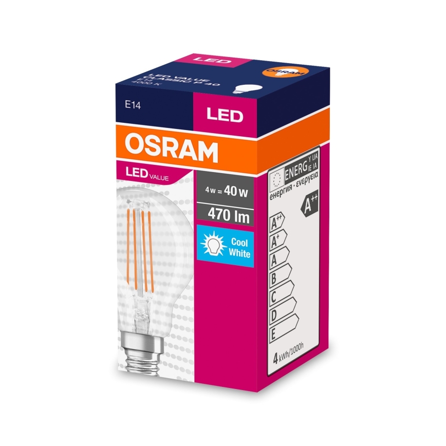 LED Spuldze FILAMENT P40 E14/4W/230V 4000K - Osram