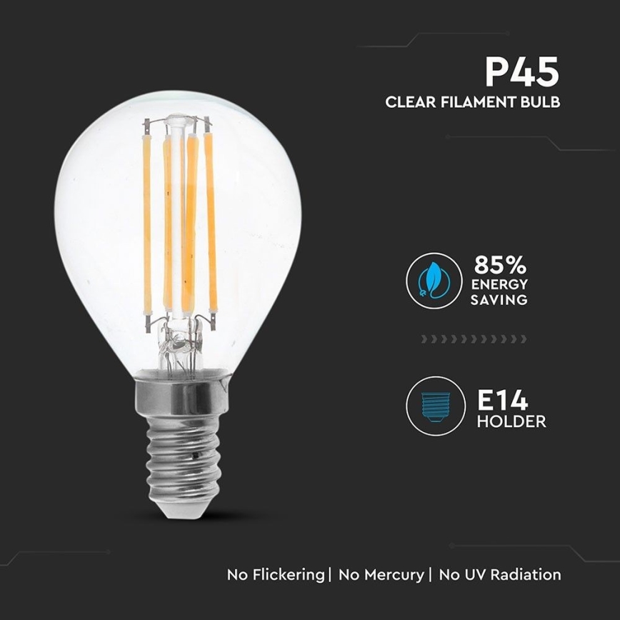 LED Spuldze FILAMENT P45 E14/6W/230V 2700K