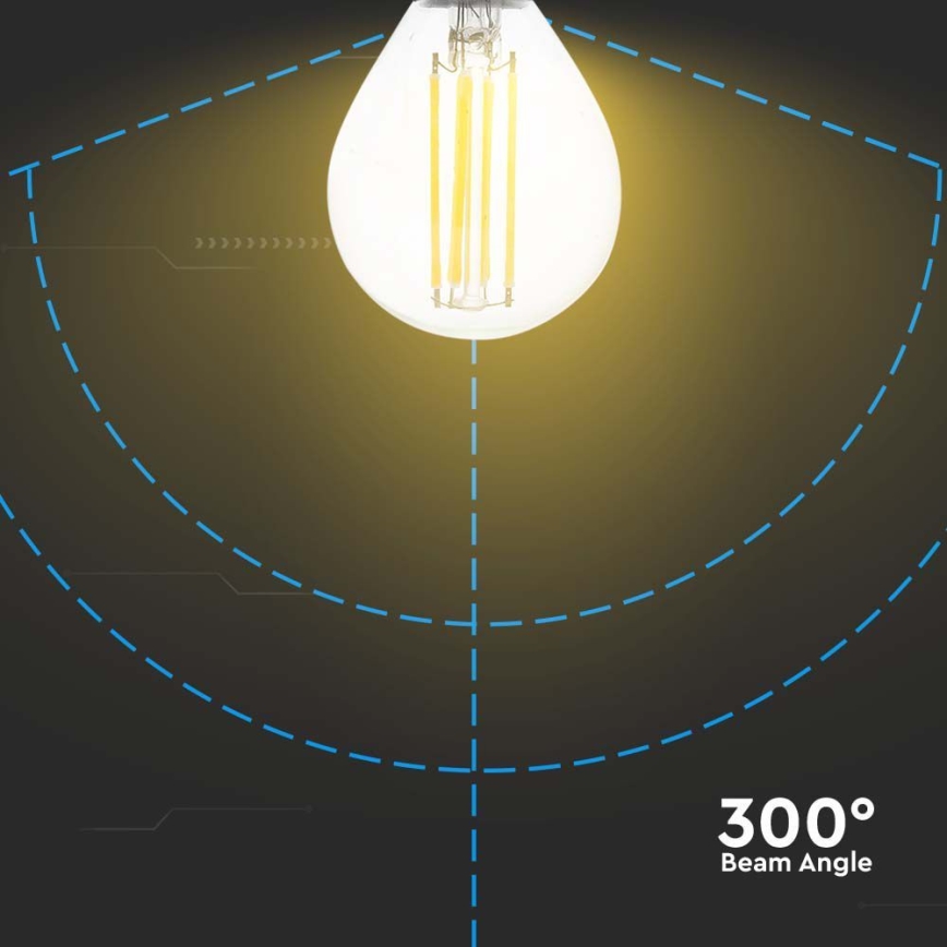 LED Spuldze FILAMENT P45 E14/6W/230V 6500K