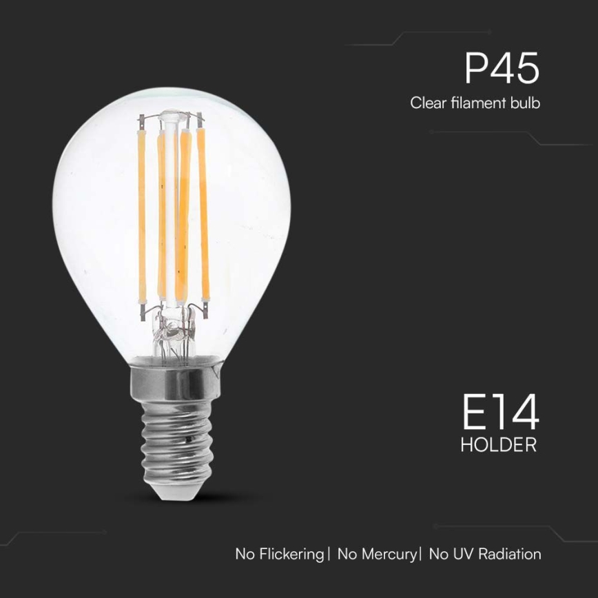 LED Spuldze FILAMENT P45 E14/6W/230V 6500K