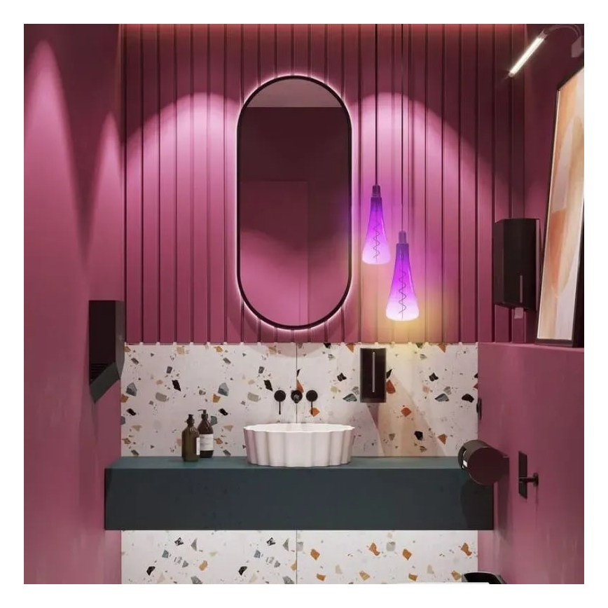 LED Spuldze FILAMENT SHAPE T110 E27/5W/230V 1800K violeta