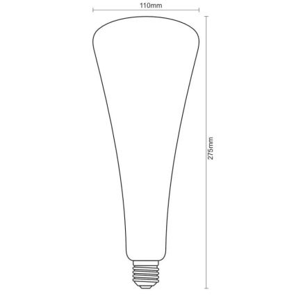 LED Spuldze FILAMENT SHAPE T110 E27/5W/230V 1800K violeta