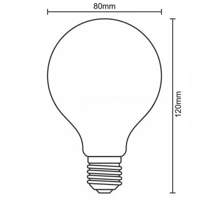 LED Spuldze FILAMENT SLIM VINTAGE G80 E27/4,5W/230V 1800K