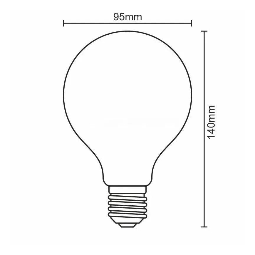LED Spuldze FILAMENT SMOKE G95 E27/4W/230V 2000K
