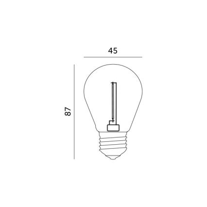 LED Spuldze FILAMENT ST45 E27/1W/230V 2700K