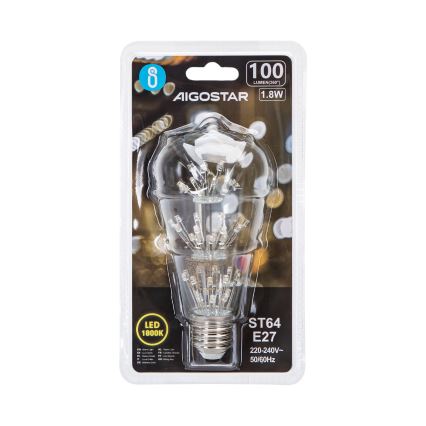 LED Spuldze FILAMENT ST64 E27/1,8W/230V 1800K - Aigostar