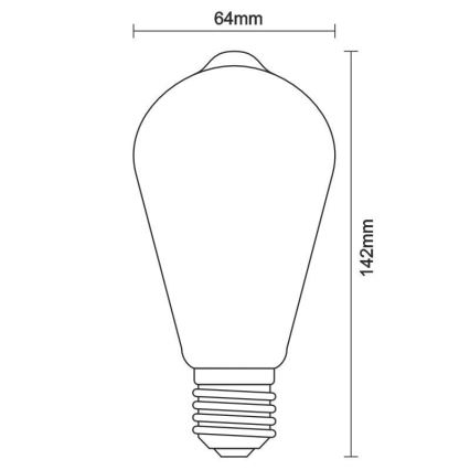 LED Spuldze FILAMENT ST64 E27/12W/230V 3000K