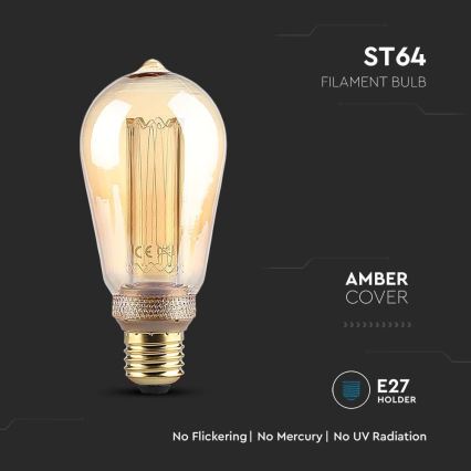 LED Spuldze FILAMENT ST64 E27/4W/230V 1800K Art Edition