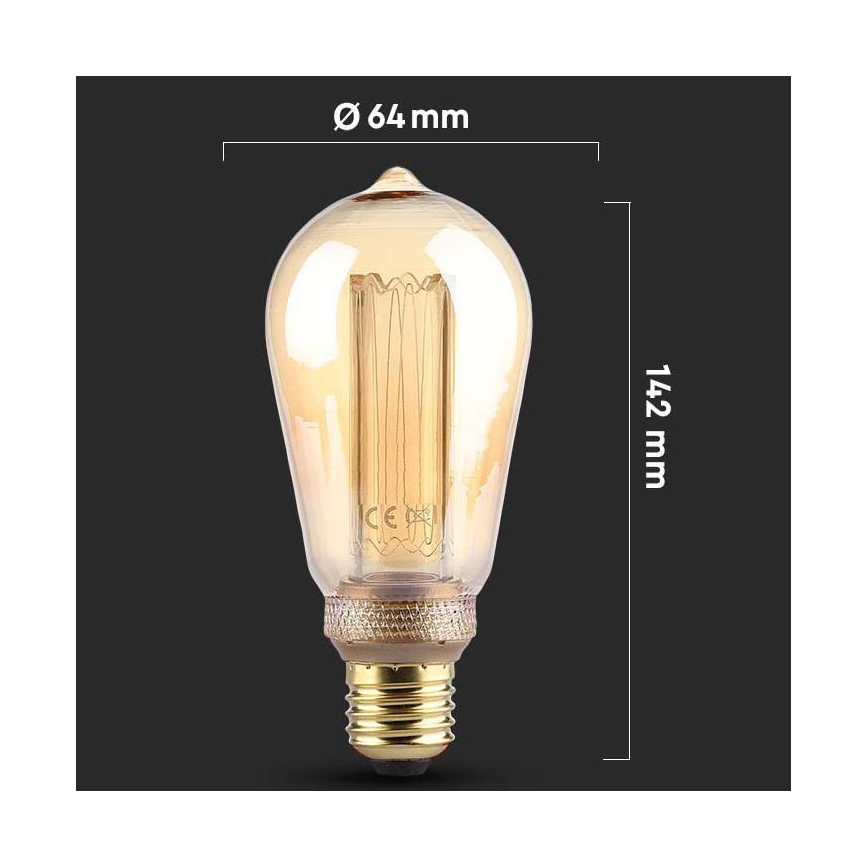 LED Spuldze FILAMENT ST64 E27/4W/230V 1800K Art Edition