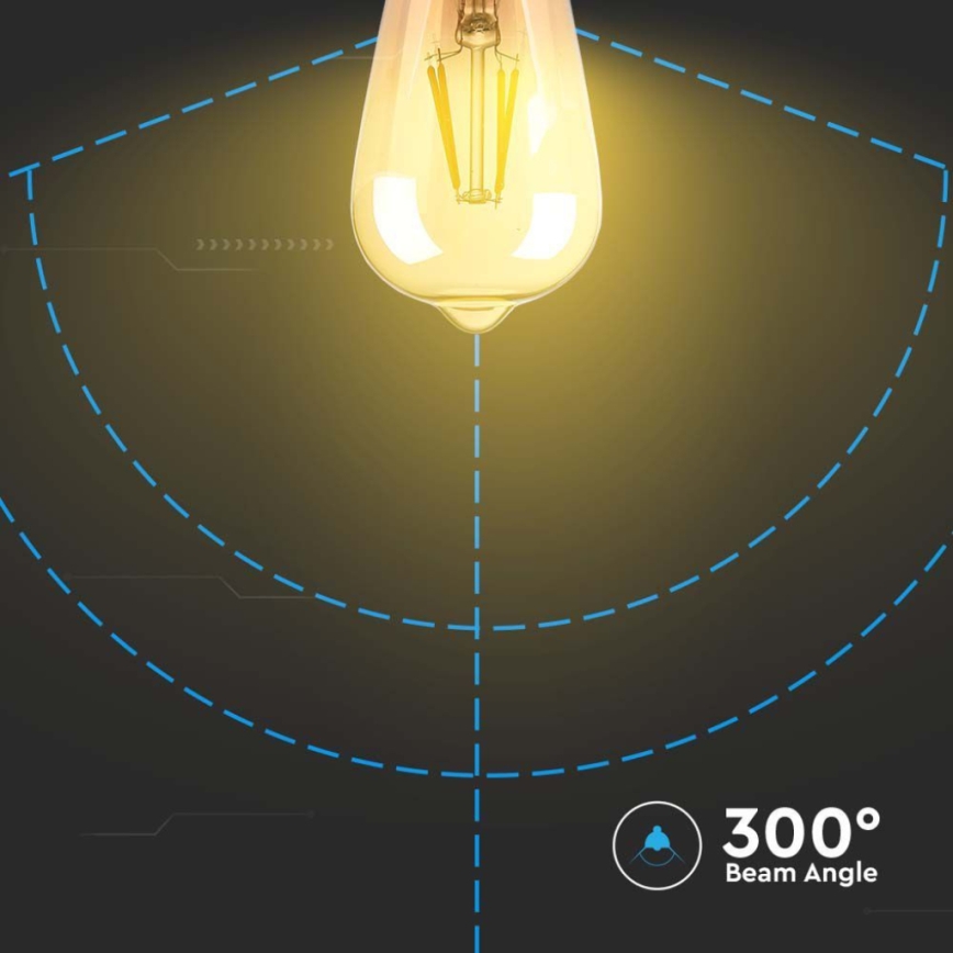 LED Spuldze FILAMENT ST64 E27/4W/230V 2200K