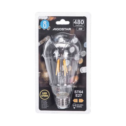 LED Spuldze FILAMENT ST64 E27/4W/230V 2700K - Aigostar