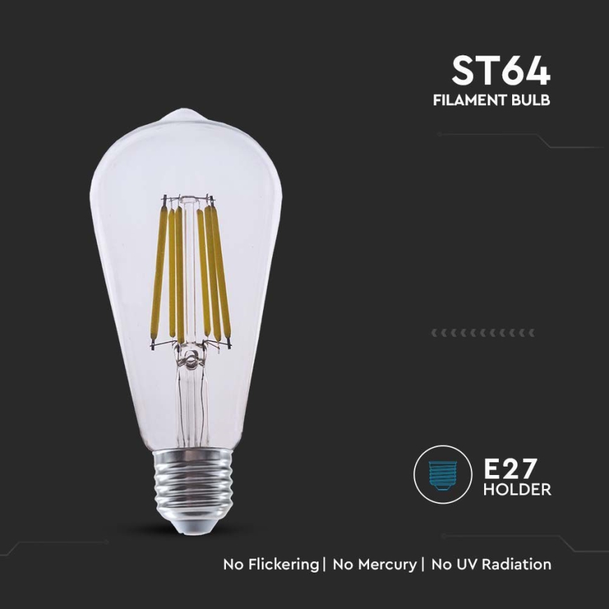 LED Spuldze FILAMENT ST64 E27/4W/230V 3000K