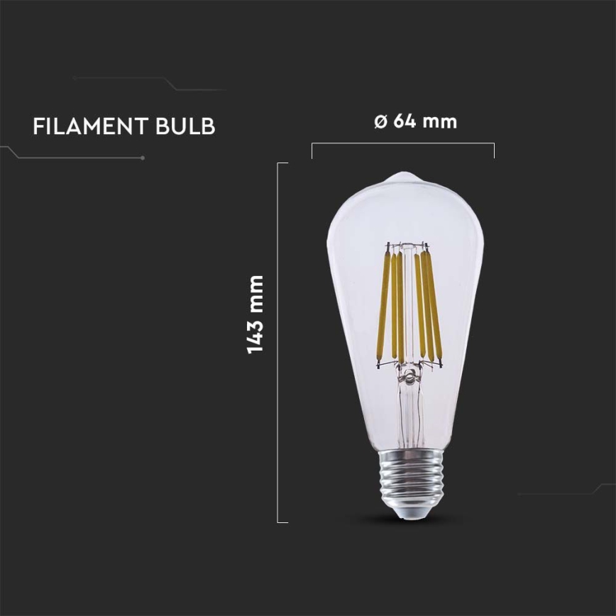 LED Spuldze FILAMENT ST64 E27/4W/230V 3000K