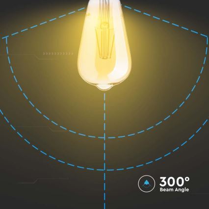 LED Spuldze FILAMENT ST64 E27/6W/230V 2200K