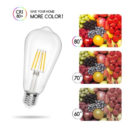 LED Spuldze FILAMENT ST64 E27/6W/230V 2700K - Aigostar