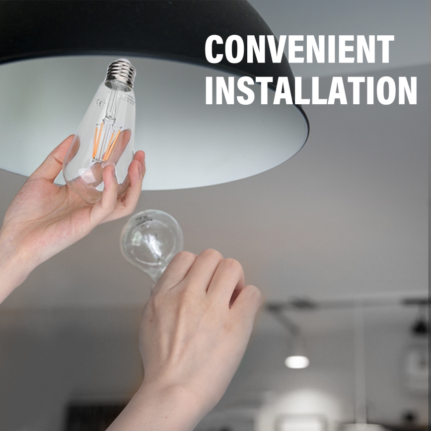 LED Spuldze FILAMENT ST64 E27/6W/230V 2700K - Aigostar