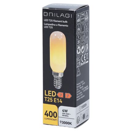 LED spuldze FILAMENT T25 E14/4W/230V 3000K - BRILAGI