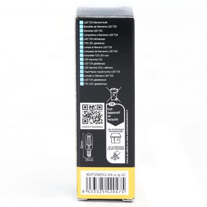 LED spuldze FILAMENT T25 E14/4W/230V 3000K - BRILAGI