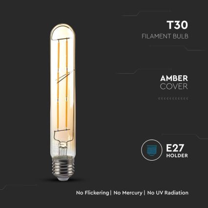 LED Spuldze FILAMENT T30 E27/6W/230V 2200K