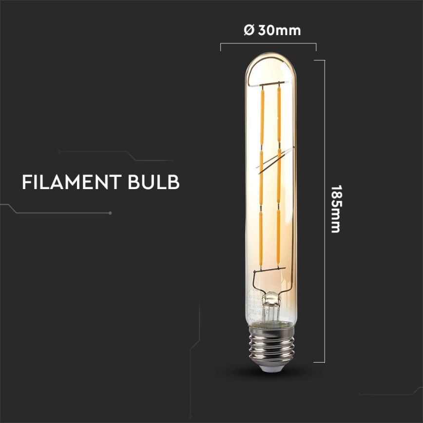 LED Spuldze FILAMENT T30 E27/6W/230V 2200K