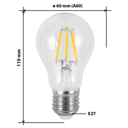 LED Spuldze FILAMENT VINTAGE A60 E27/7W/230V 2700K