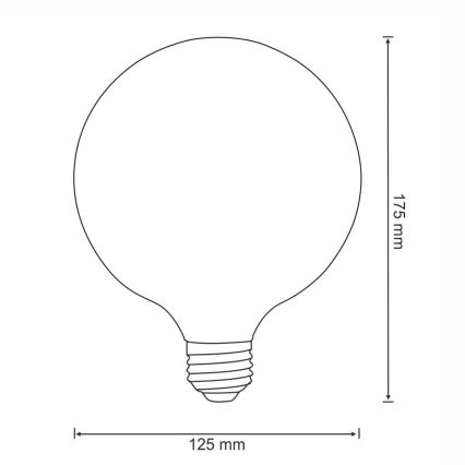 LED Spuldze FILAMENT VINTAGE E27/4W/230V 125x180mm 2200K