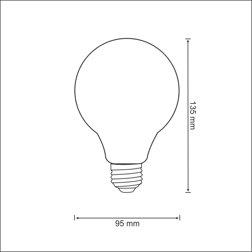 LED Spuldze FILAMENT VINTAGE G95 E27/4W/230V 2000K