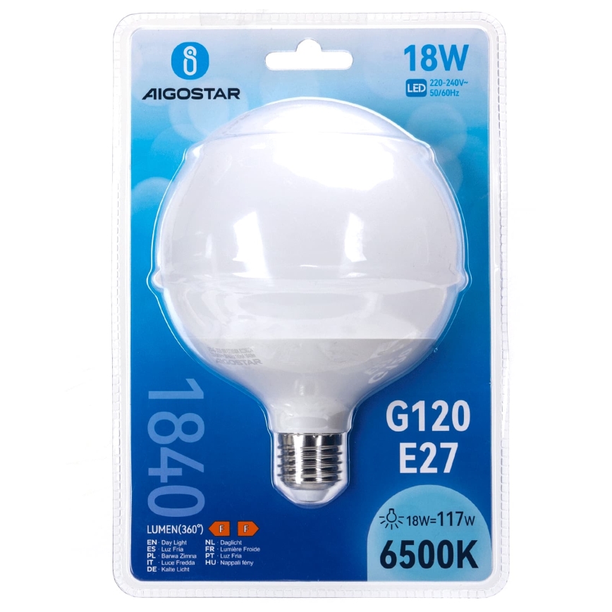 LED spuldze G120 E27/18W/230V 6500K - Aigostar