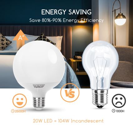 LED spuldze G120 E27/20W/230V 3000K - Aigostar