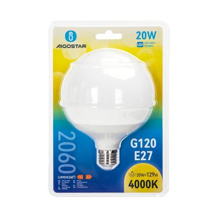 LED spuldze G120 E27/20W/230V 4000K - Aigostar