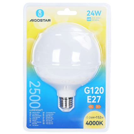 LED spuldze G120 E27/24W/230V 4000K - Aigostar