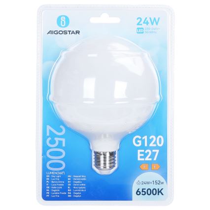 LED spuldze G120 E27/24W/230V 6500K - Aigostar