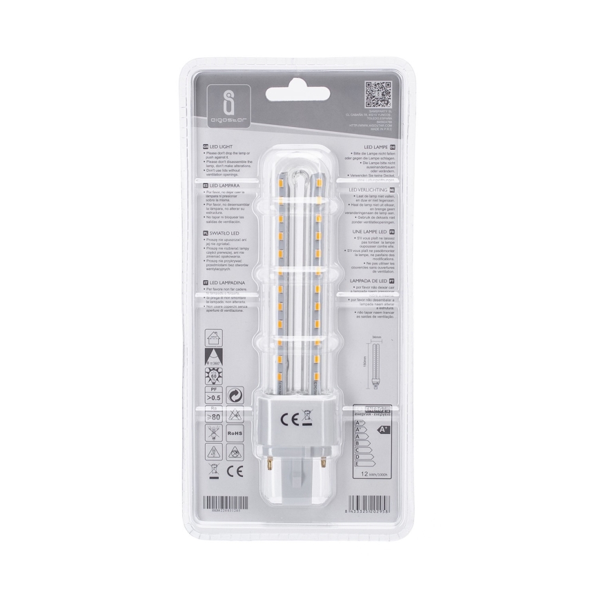 LED spuldze G24D-3/12W/230V 3000K - Aigostar